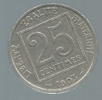 FRANCE 25 CENTIMES 1903  - Pieb22409 - 25 Centimes