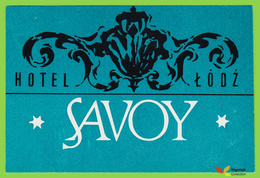 Voyo HOTELSAVOY Lodz Poland Hotel Label  1970s Vintage - Adesivi Di Alberghi