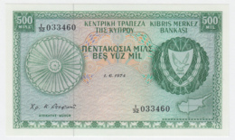 Cyprus 500 Mils 1974 UNC NEUF Pick 42b - Cyprus