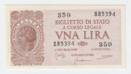 ITALY 1 Lire 1944 AUNC+ Pick 29b 29 B - Italië – 1 Lira