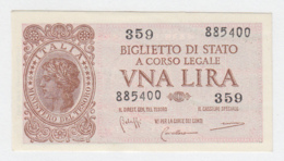 ITALY 1 Lire 1944 AUNC+ Pick 29b 29 B - Italië – 1 Lira