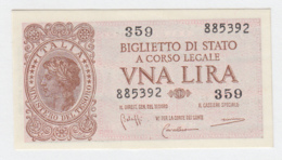 ITALY 1 Lire 1944 AUNC+ Pick 29b 29 B - Italië – 1 Lira