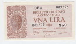 ITALY 1 Lire 1944 AUNC+ Pick 29b 29 B - Italië – 1 Lira