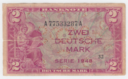 GERMANY FEDERAL REPUBLIC 2 MARK 1948 VG Pick 3 - 2 Deutsche Mark