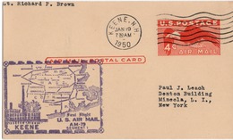 (R60) 4 C EAGLE AIR MAIL - FLIGHT AM-79 SEGMENT I - KEENE N.H. - BOSTON  MASS. - RMS - 1950. - 1941-60