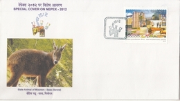 India  2012  Serow Deer  Moziram  Special Cover  #  24235  D Indien Inde - Gibier