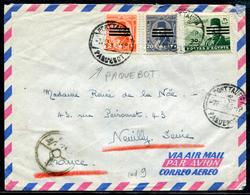 EGYPTE - N° 331 + 337 + 339 / LETTRE AVION OBL. " PAQUEBOT / PORT-SAID LE 7/2/1954 " , AVEC CENSURE - TB - Storia Postale