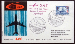 Greenland 1960 SAS First Flight DC-8 Jet Flight  Sdr. Strömfjord - Copenhagen  ( Lot 190 ) - Lettres & Documents