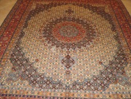 PERSIAN PERSIA CARPET MUD- Birjand ENTIRELY WITH GOOD HAND KNOTTED WOOL AND SILK INLAY KNOTS SERRATI EXTRA FINE - Tapijten
