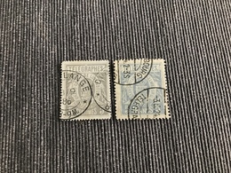 Timbres-télégraphe Du Luxembourg, 1883, 5 Centimes Et 5 Francs Oblitérés - Telegraph