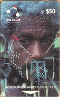 Solomon Island - SOL-08A, GPT, 02SIE , Man Of Santa Cruz Island (Letter B), 50 SI$, 1993, Used - Isole Salomon