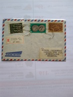 Greece Registered Letter 1969 From Aigaleo Att To Argentina Transit Pmk In Athenas Oit Ilo Coins Stamps - Brieven En Documenten