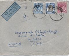 MALAYA  CACHET SINGAPORE   LETTRE PAR AVION  POUR LA FRANCE  CACHET 1955 - Malaya (British Military Administration)