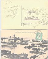 FRANCE - LETTRE SERGENT INFIRMIER HOPITAL MILITAIRE GUELMA 24.4.1925 - VUE PORT SAID   /1 - Covers & Documents
