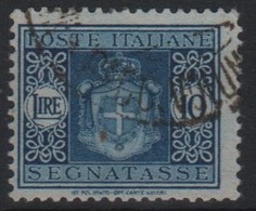 1945 Segnatasse 10 L. Azzurro Fil. Corona US ++ - Segnatasse