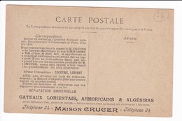 Carte Commerciale De La Patisserie MAISON CRUCER  Et Dessin De Paul Et Virginie - Lorient