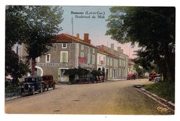 CPA Colorisée Damazan Lot Et Garonne 47 Boulevard Du Midi Vieux Tacots Devant Hôtel Café Du Midi éditeur Cridelauze - Damazan