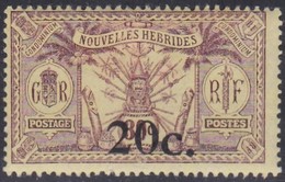 New Hebrides, Scott #39, Mint Hinged, Idols Surcharged, Issued 1921 - Neufs