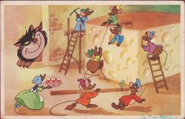 Mice Souris Cat Lucifer Cinderella Assepoester Walt Disney RARE Old Postcard Cendrillon Aschenputtel Cenicienta CPA - Autres & Non Classés