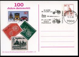 Bund PP99 B1/001 100 J. AUTOMOBIL  Sost. Stuttgart 1988 - Postales Privados - Usados