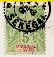 Timbre Type Sage 5 C. SENEGAMBIE Et NIGER Sur CPA Sénégal DAKAR Palais Du Gouvernement Général En Construction - Covers & Documents