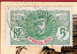 Timbre Type Faidherbe 5 C. HT-SENEGAL-NIGER Sur CPA Chefs Peuhls - Lettres & Documents