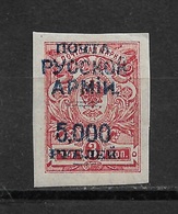 Russia 1921 Civil War Wrangel Issue,5,000R On 3k, # 267,VF MVLH*OG, (OLG-1) - Wrangel Leger