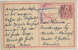 AUTRICHE - 1915 - CARTE ENTIER De WIEN Avec CENSURE De FELDKIRCH => NIEDER UZWIL (SUISSE) - Other & Unclassified