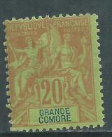 Grande Comore N° 7 X Type Groupe 20 C. Brique Sur Vert,  Trace De Charnière Sinon TB - Andere & Zonder Classificatie