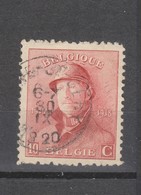 COB 168 Oblitération Centrale SOLRE-ST-GERY - 1919-1920 Roi Casqué