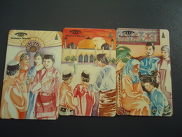 SINGAPORE  USED CARDS 3 SET CULTURAL  PAINTING - Culture