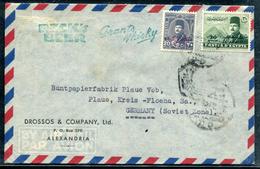 EGYPTE - N° 297 + 299A / LETTRE AVION D'ALEXANDRIE POUR L'ALLEMAGNE AVEC CENSURE - TB - Storia Postale