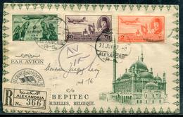 EGYPTE - N° 228 + 232 + PA N° 29 & 36 / LR AVION D'ALEXANDRIE LE 23/7/1947 POUR BRUXELLES BEPITEC - TB - Storia Postale