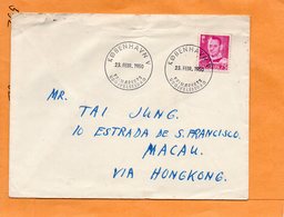 Denmark 1950 Cover Mailed To Macao China - Lettres & Documents