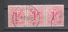 COB 859 Bande De Trois Oblitération Centrale BRUGGE C - 1977-1985 Chiffre Sur Lion