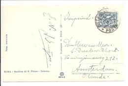 1931 Postal History Vaticane.25c CP Basilica S.Pietro Interno - Cartas & Documentos