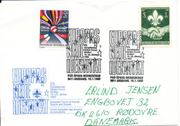 Austria Cover Scout Scouting 25 Eupean Forum Of Former Scouts And Guides Sent To Denmark 18-1-1993 (bended Cover) - Lettres & Documents