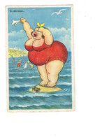 Humour - Illustration Grosse Femme Plage Sable Crabe - N°3 Artaud -  En Détresse - Humor