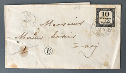 France, Taxe N°2A Seul Sur Bande 1860 (sans Correspondance) - Cachet B - Cote +100 - (B1846) - 1859-1959 Covers & Documents