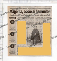 MAGENTA FIAMMIFERI MATCHES - Immagine Ritagliata Da Pubblicazione CROPPED IMAGE - Otros & Sin Clasificación
