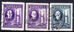 Slovaquie 1939 Mi 46-7 X+y (Yv 36-7), Obliteré - Used Stamps