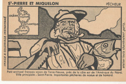 SAINT PIERRE ET MIQUELON )) Image A Coloriage Instantané - Format Carte - Publicité PHOSPHATINE FALIERE Au Verso - Saint-Pierre-et-Miquelon