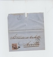 LETTRE DE SAN ROQUE - CADIZ VERS SEVILLE - 1869 - Covers & Documents