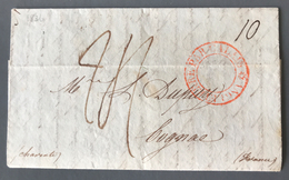 UK 1836, De Londres Pour Cognac - Grand Cachet Rouge ANGLETERRE PAR CALAIS - (B1884) - ...-1840 Voorlopers