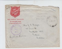 AUSTRALIA - THE SALVATION ARMY  - RED SHIELD SERVIVES - AUSTRALIAN TROOPS - PASSED BY CENSOR N°97 - 1942 - Marcophilie