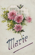 ¤¤    -    Carte à Système à Paillettes  -  PRENOM   "  MARIE  " , Fleurs    -   ¤¤ - Prénoms