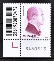 MONACO 2020 -Y.T N° 3218 / RÉIMPRESSION DE L'EFFIGIE VIOLETTE DE S.A.S. LE PRINCE ALBERT II - NEUF ** - Unused Stamps