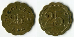N93-0615 - Monnaie De Nécessité - Paris - Rigollet's Bar - 25 Centimes - Type 2 - Noodgeld