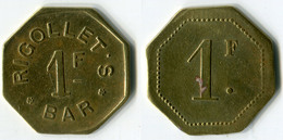 N93-0618 - Monnaie De Nécessité - Paris - Rigollet's Bar - 1 Franc - Noodgeld