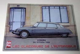 Plaque En Métal Citroen Ds 19 Pallas 1966 - Auto Plus - Plaques En Tôle (après 1960)